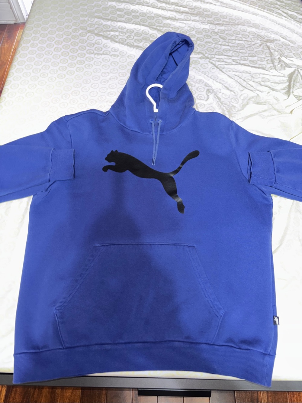 Puma Blue Pullover Hoodie with Black Puma Cat